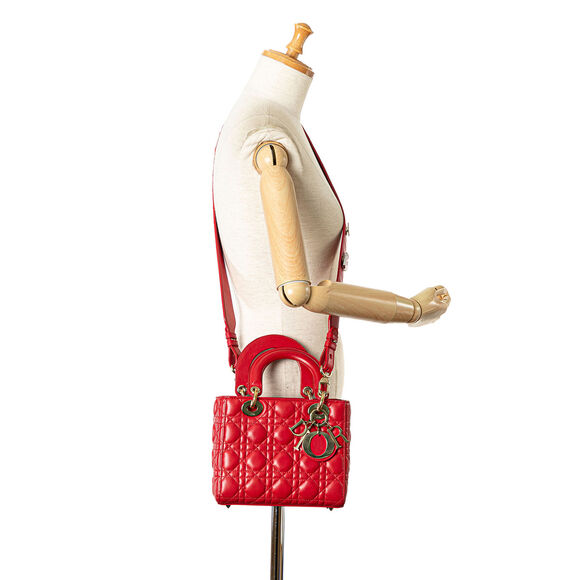 Auth Dior Small Lambskin Cannage Lucky #132042D29B - Picture 9 of 10